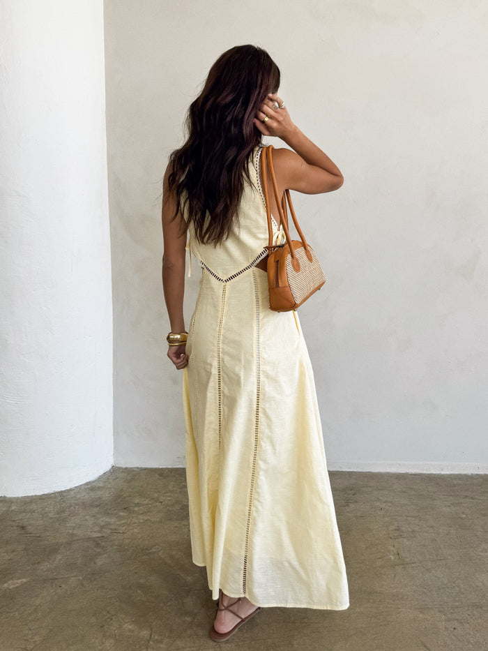 Lemon and Lace Midi Dress - Final Sale - Stitch And Feather