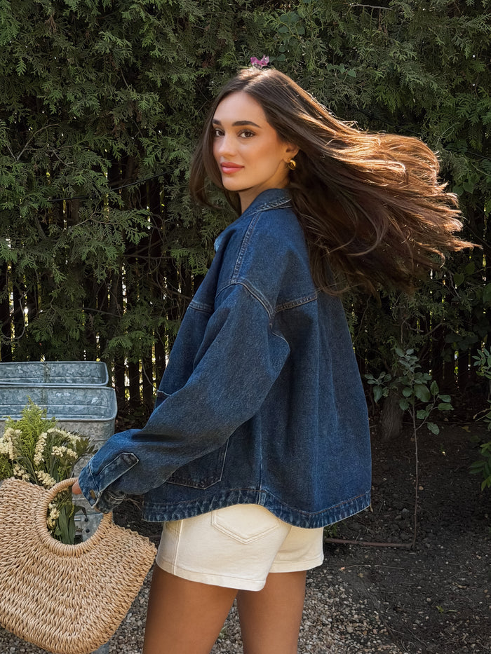 Leni Oversized Denim Jacket - Stitch And Feather