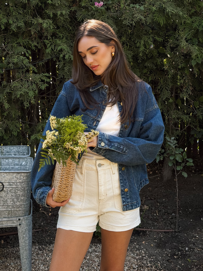 Leni Oversized Denim Jacket - Stitch And Feather