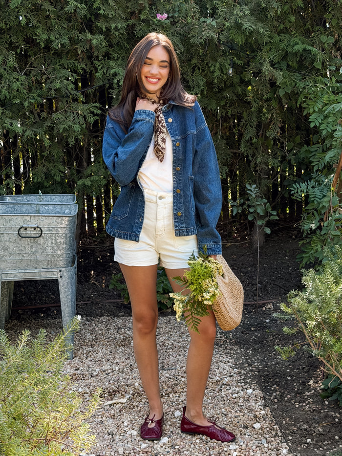 Leni Oversized Denim Jacket - Stitch And Feather