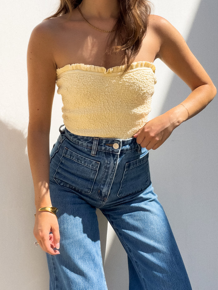 Lenora Strapless Bodysuit in Butter - Final Sale - Stitch And Feather