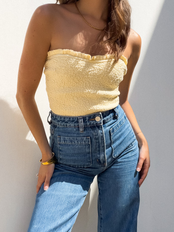 Lenora Strapless Bodysuit in Butter - Final Sale - Stitch And Feather