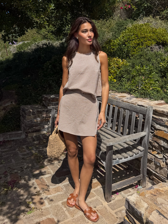 Liana Gingham Mini Skort - Final Sale - Stitch And Feather