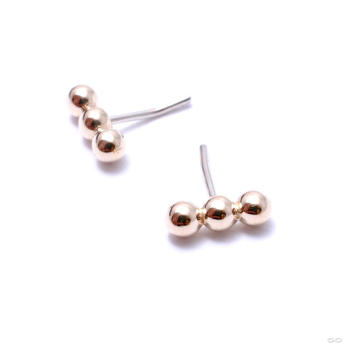 Linear Tri Bead Press-fit End in Gold from BVLA in yellow gold