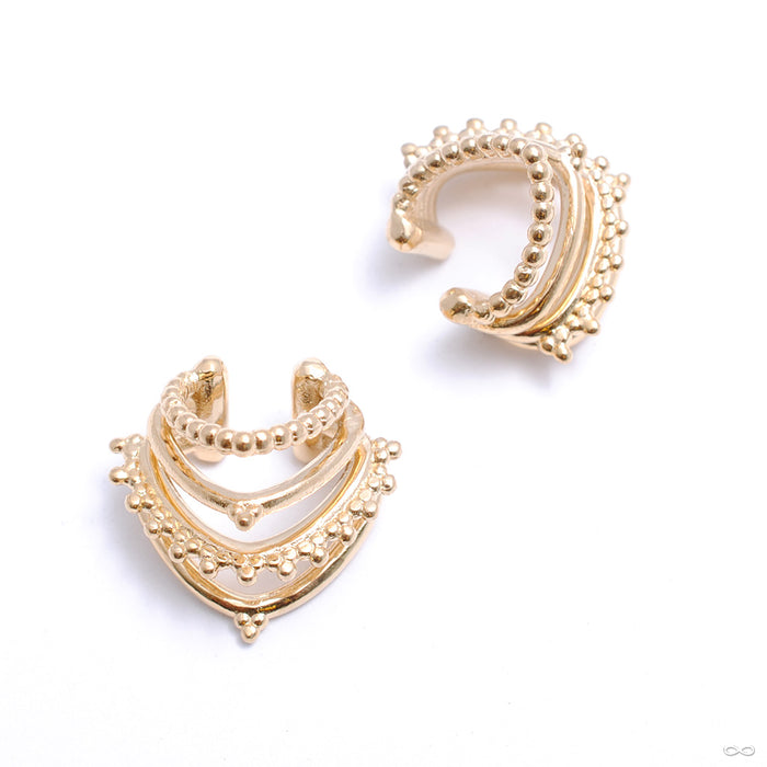 Little Beaded Warrior Cuff from Tawapa in yellow gold