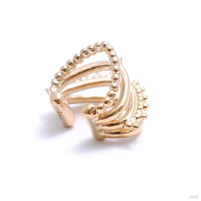 Little Beaded Warrior Cuff from Tawapa in yellow gold