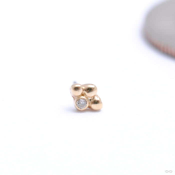 Little Secret 4 Bead Press-fit End in Gold from Pupil Hall in yellow gold with diamond