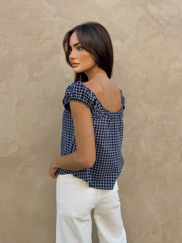 Logan Gingham Top - Stitch And Feather