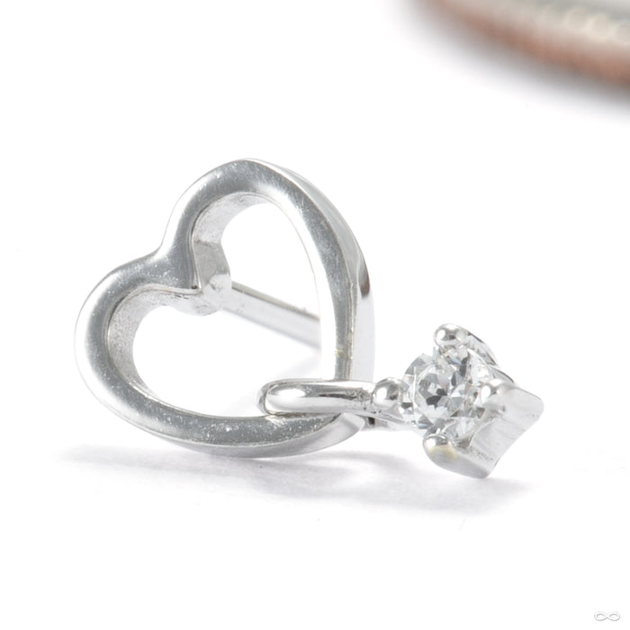 Loves It Press-fit End in Gold from Ember Body Jewelry with clear CZ