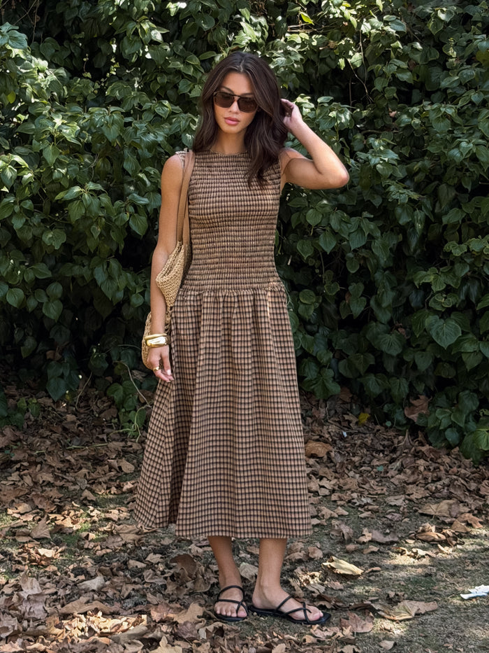 Lowena Gingham Smocked Dress - Stitch And Feather