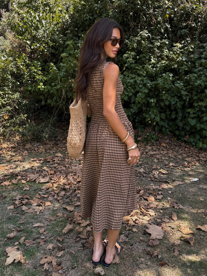 Lowena Gingham Smocked Dress - Stitch And Feather