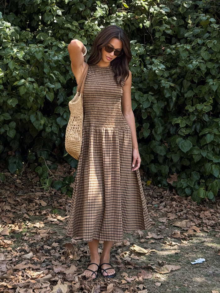 Lowena Gingham Smocked Dress - Stitch And Feather