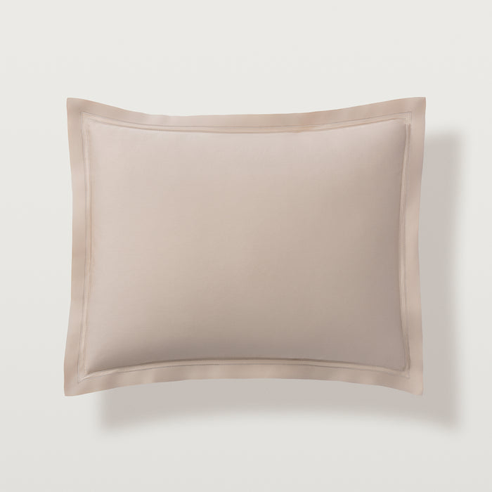 the Standard, King, Euro, and Boudoir sham in the color fawn have a double-row hemstitch on all four sides. All shams sold separately.