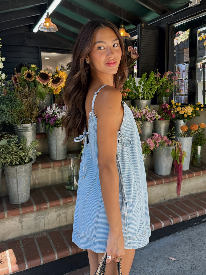 Luma Pinstripe Romper - Stitch And Feather