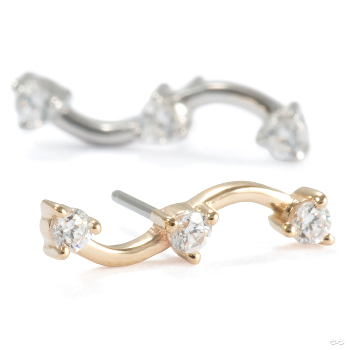 Lumen Press-fit End in Gold from Ember Body Jewelry in assorted materials
