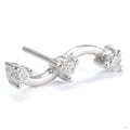 Lumen Press-fit End in 14k White Gold with Clear CZ from Ember Body Jewelry