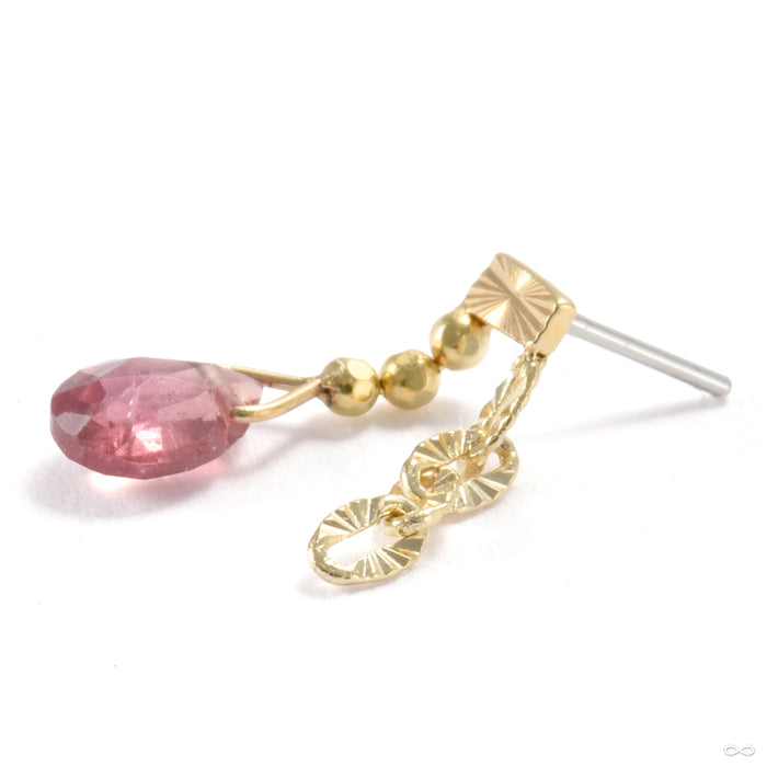 Lumen Press-fit End in Gold from Quetzalli with pink sapphire