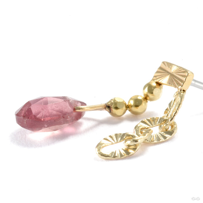 Lumen Press-fit End in Gold from Quetzalli with pink sapphire