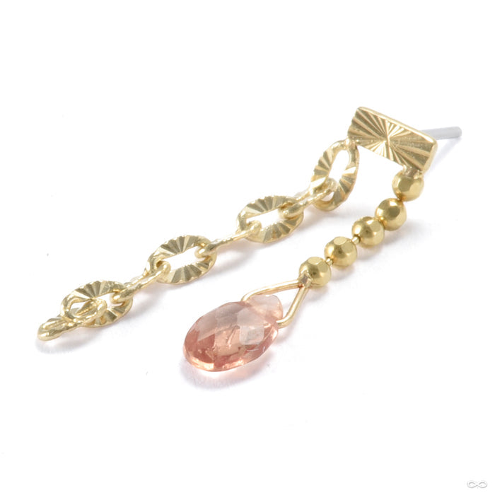 Lumen Press-fit End in Gold from Quetzalli with orange sapphire