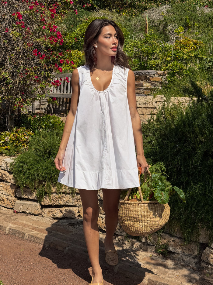 Lunelle Mini Dress in White - Stitch And Feather