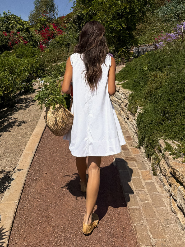 Lunelle Mini Dress in White - Stitch And Feather