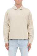 M1073-MFPP425 regular fit midweight fleece with applique design in white label collection
