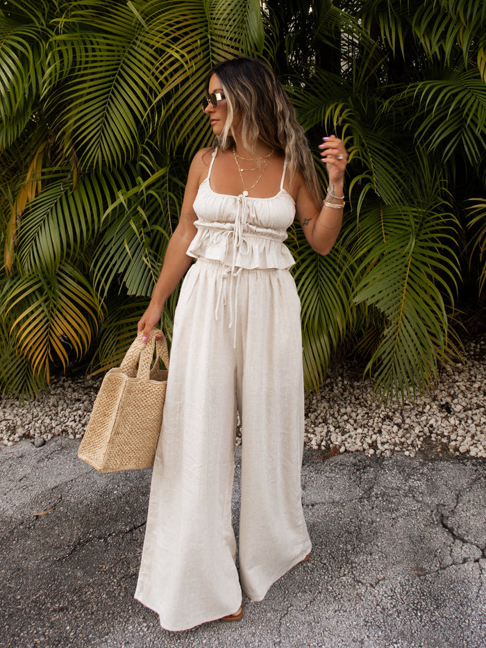 Maldives Linen Tiered Tank - Final Sale - Stitch And Feather