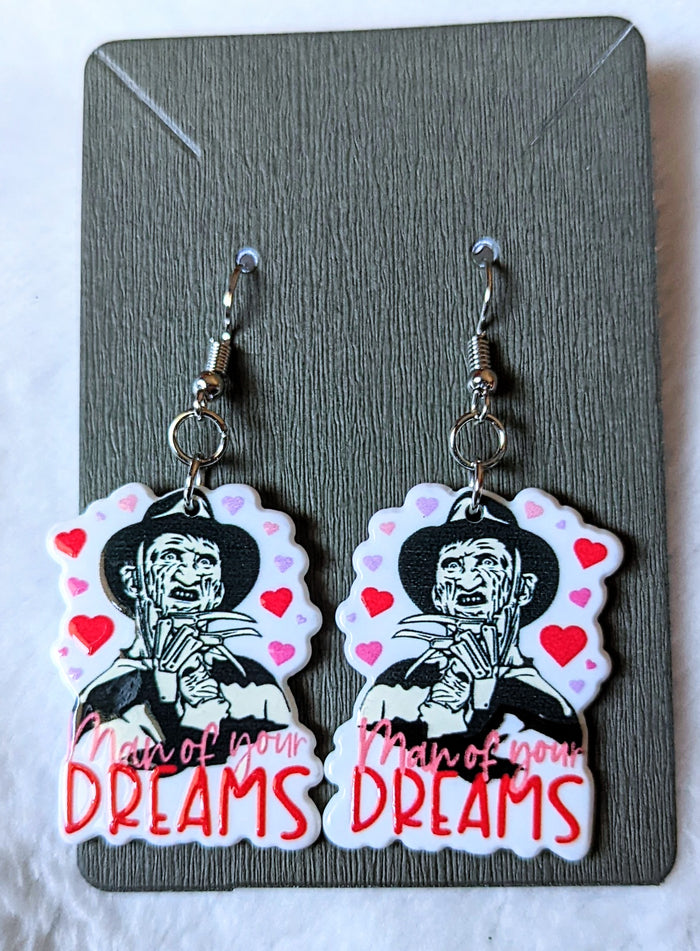 Man of Your Dreams Freddy Krueger Acrylic Dangle Earrings