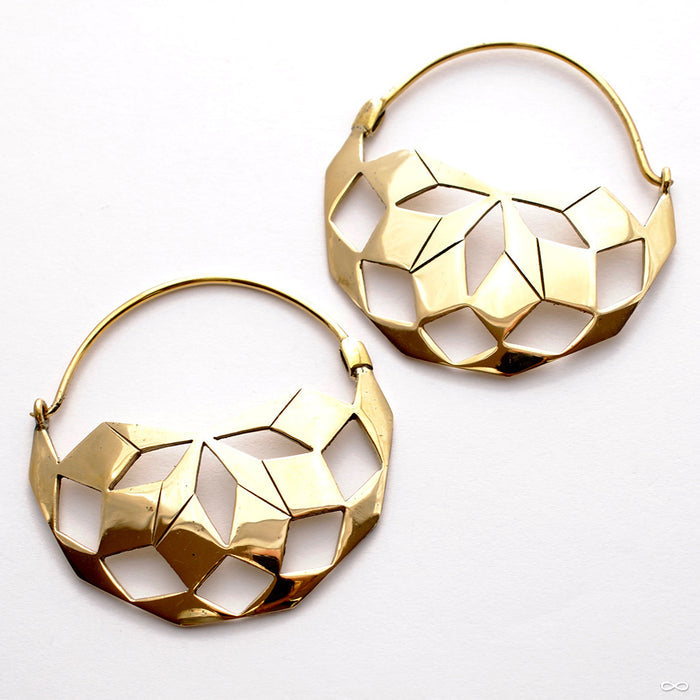 Mandala Hoops from Diablo Organics in Brass