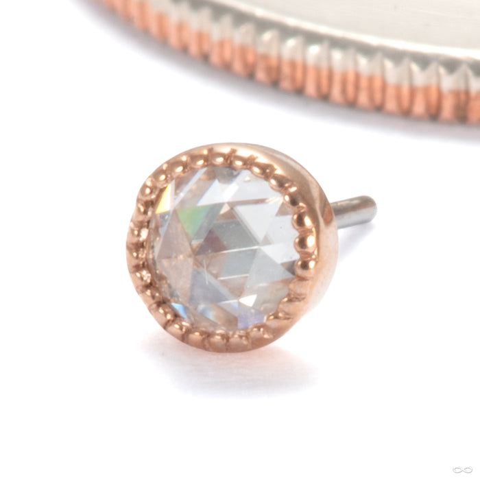 Marceline Press-fit End in 14k Rose Gold with Moissanite from Ember Body Jewelry