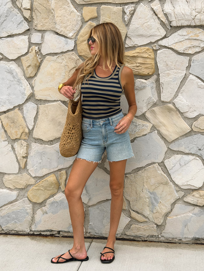 Marcia Stripe Ribbed Tank - Stitch And Feather