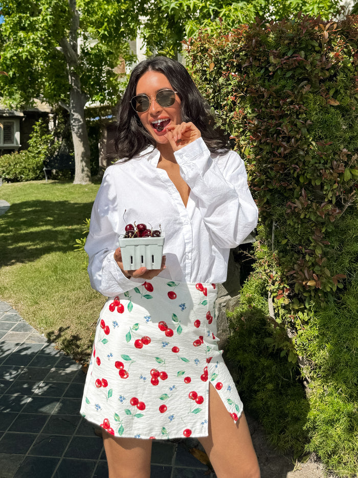 Maribel Cherry Mini Skirt - Final Sale - Stitch And Feather