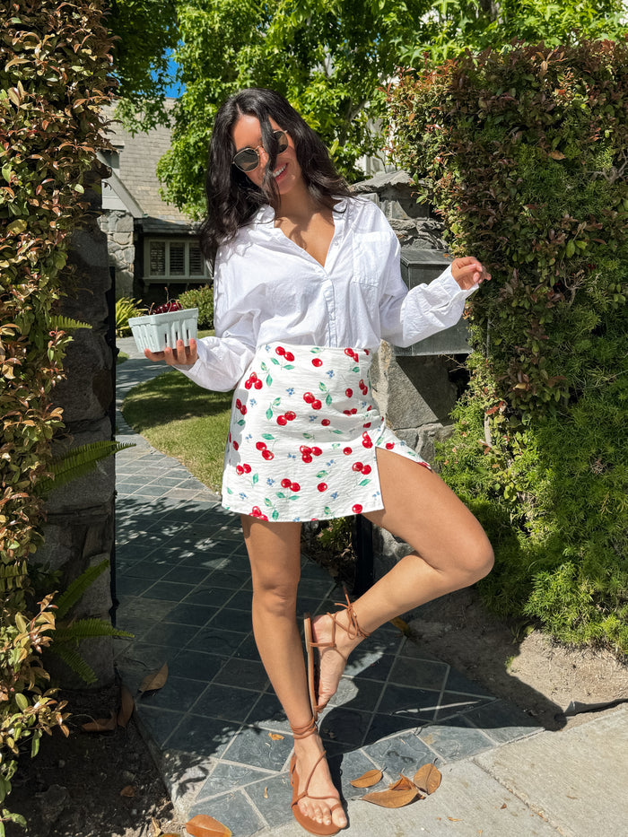 Maribel Cherry Mini Skirt - Final Sale - Stitch And Feather