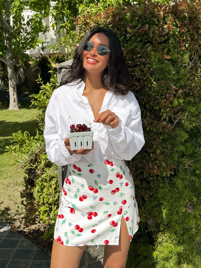 Maribel Cherry Mini Skirt - Final Sale - Stitch And Feather
