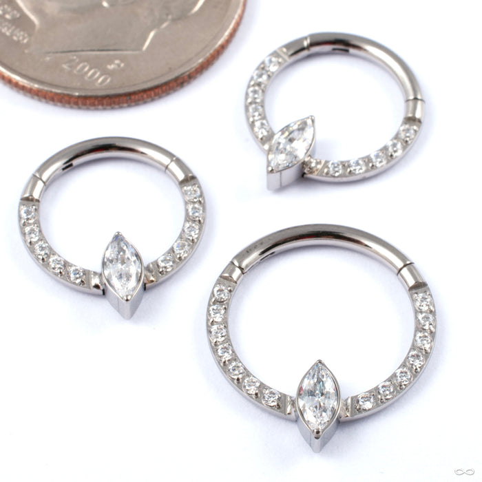 Marquee Captive Gem Clicker in Titanium from Diablo Organics in various sizes