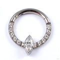 Marquee Captive Gem Clicker in Titanium from Diablo Organics with clear cz