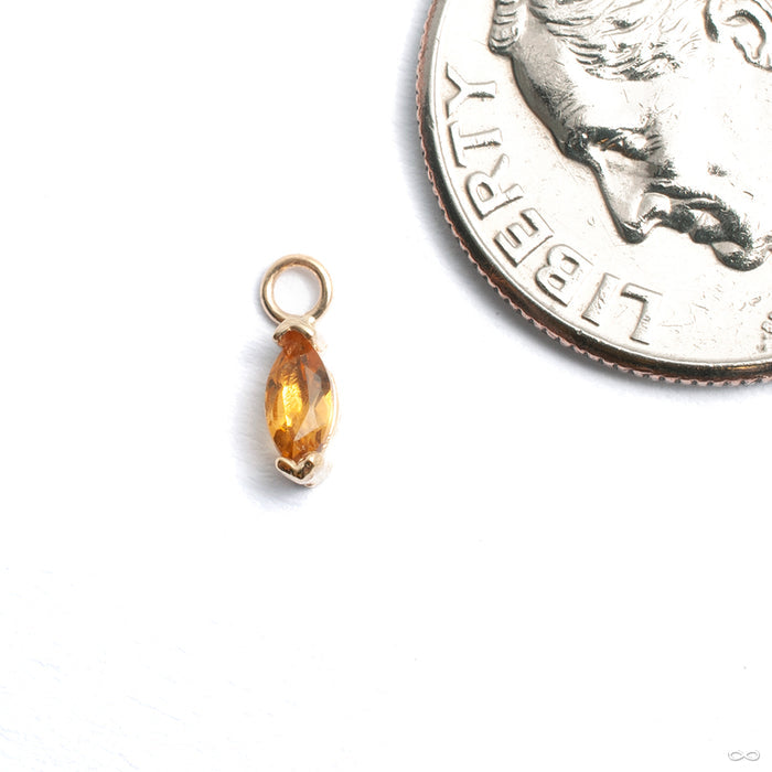 16g (1.2mm) / 14k Yellow Gold / Citrine