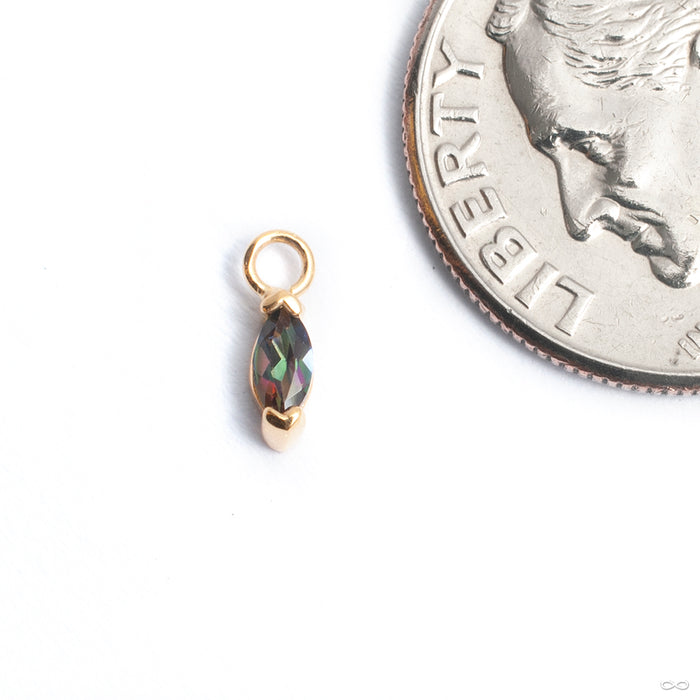 16g (1.2mm) / 14k Yellow Gold / Mystic Topaz
