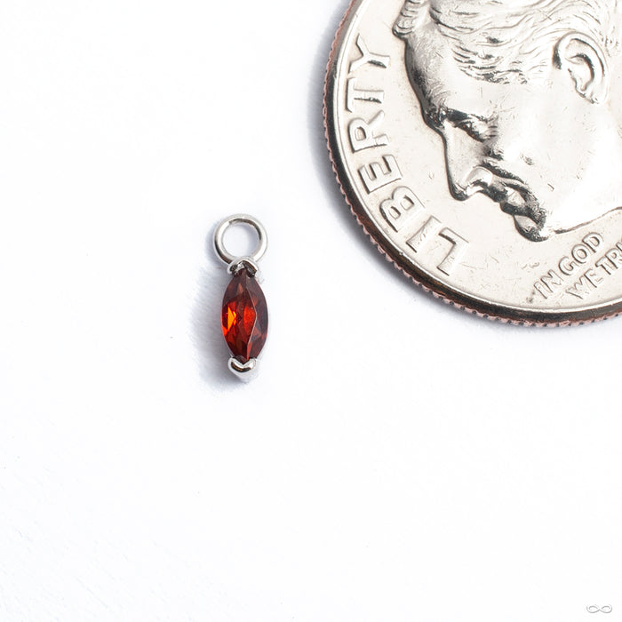Marquise Charm in Gold from Quetzalli with garnet