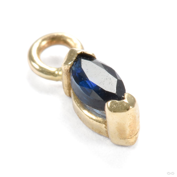 16g (1.2mm) / 14k Yellow Gold / Blue Sapphire