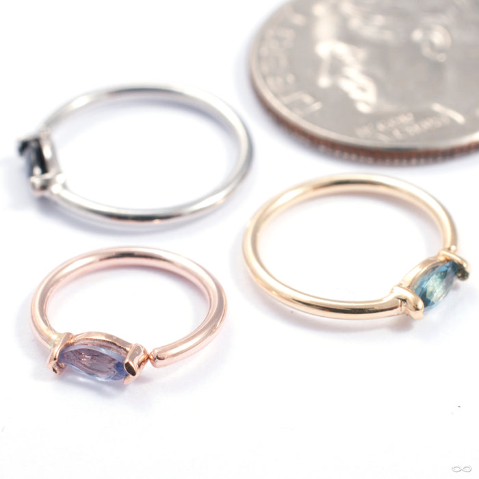 Marquise Fixed Bead Ring in Gold from Quetzalli in various sizes and materials