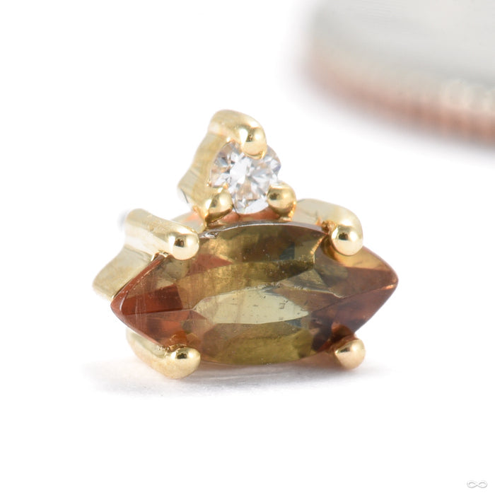 Marquise Press-fit End in Gold from Modern Mood with andalusite & diamond