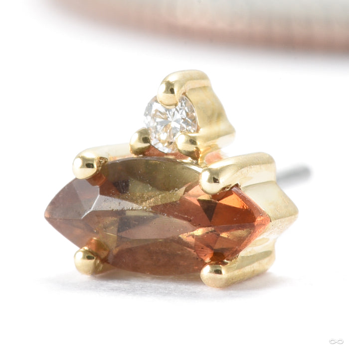 Marquise Press-fit End in Gold from Modern Mood with andalusite & diamond