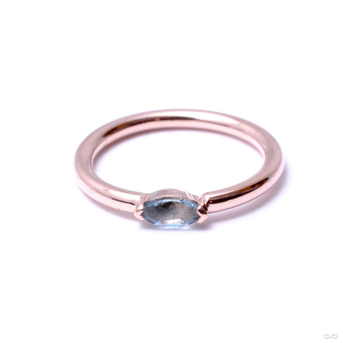 Marquise V Prong Seam Ring in Gold from BVLA with aquamarine