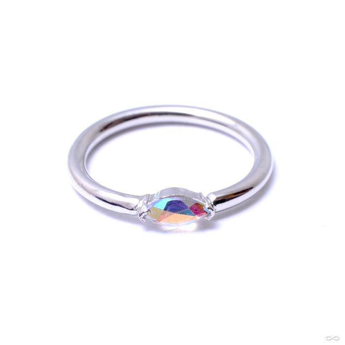 Marquise V Prong Seam Ring in Gold from BVLA with mercury mist topaz