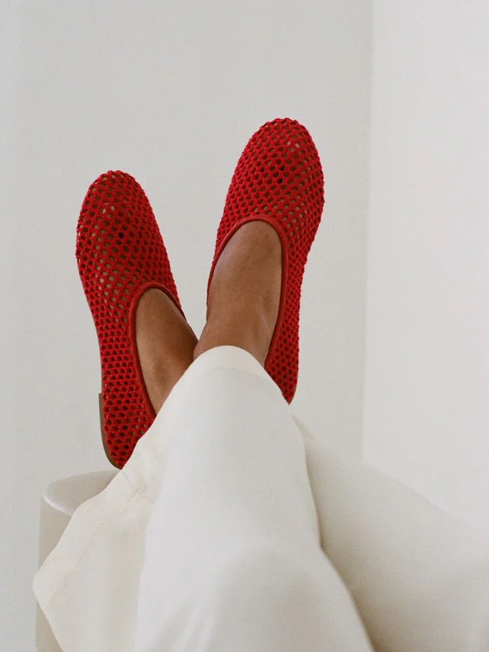 Marta Flats in Red - Stitch And Feather