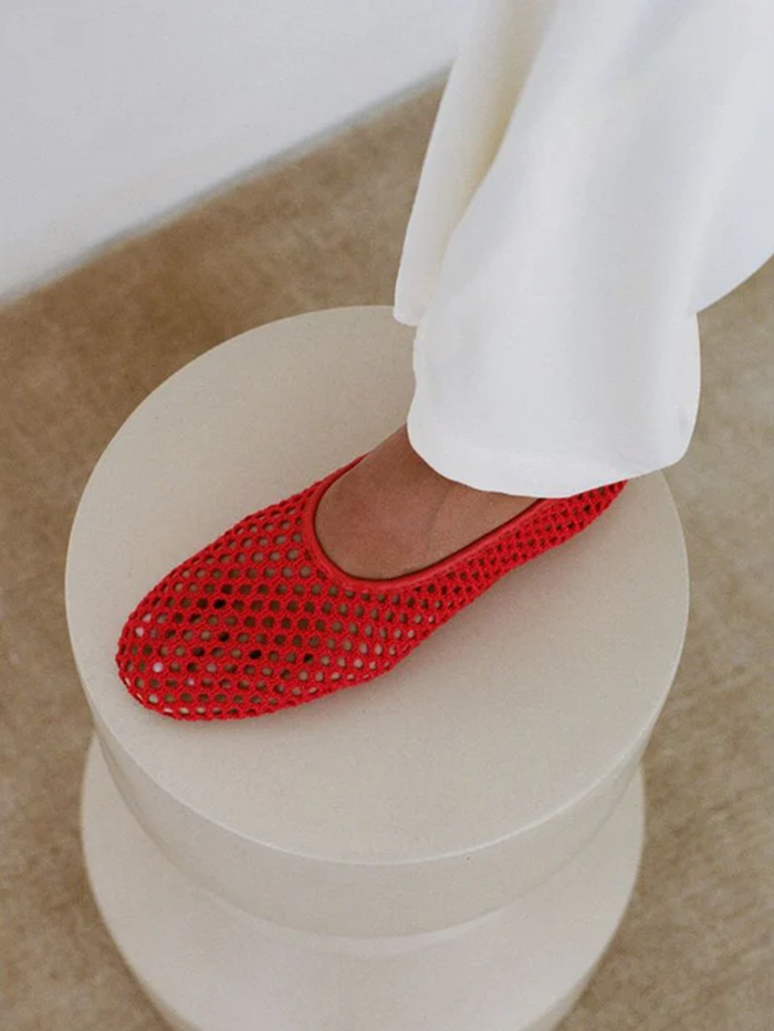Marta Flats in Red - Stitch And Feather