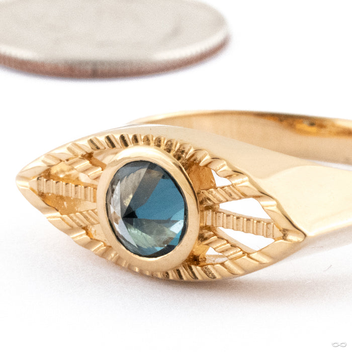 Mati Ring from Tether Jewelry with london blue topaz