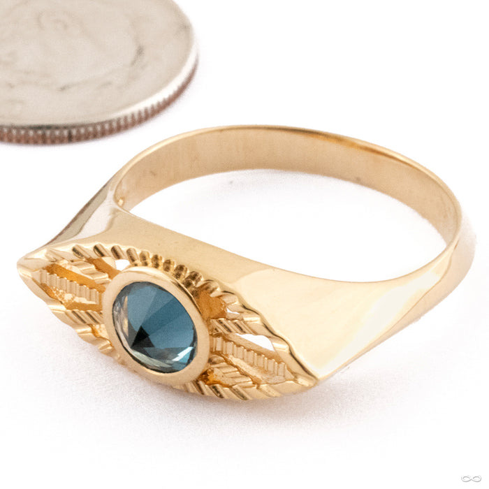 Mati Ring from Tether Jewelry with london blue topaz