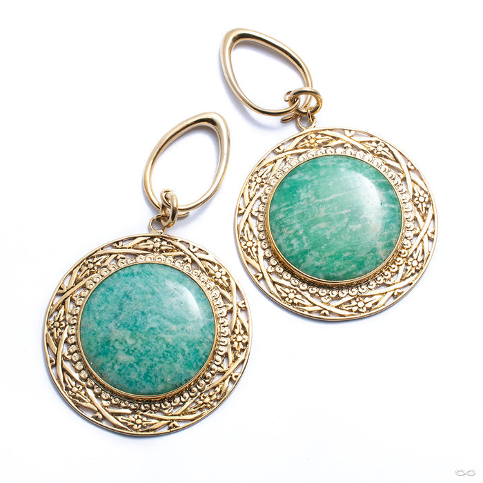 Medallions with Amazonite and Brass Coils from Diablo Organics
